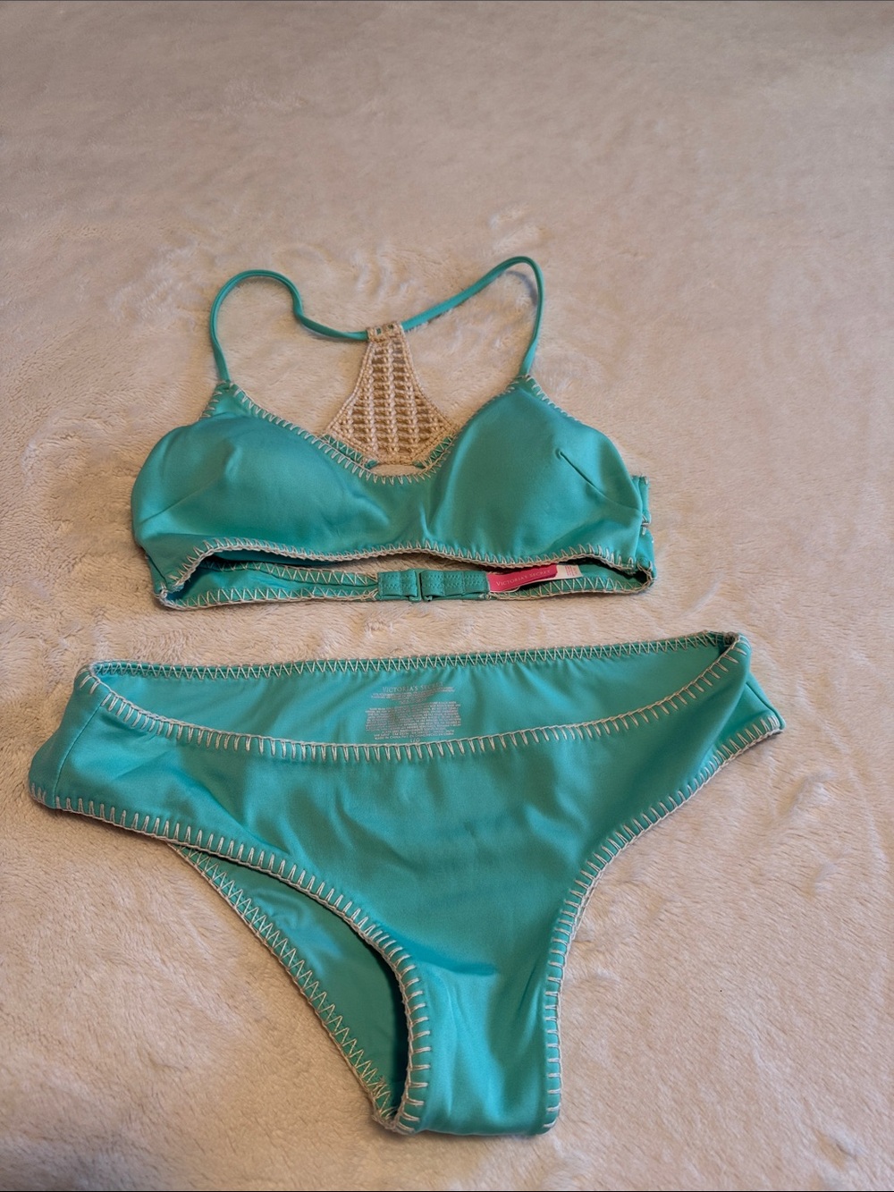 Victoria's Secret Turquoise Crochet-Back Bikini